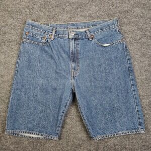 Levis 505 Jeans Shorts Jorts Mens 38 Blue Denim Medium Wash Wash Regular Fit 10"